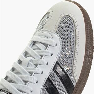 Adidas Women's Glittering Silver and Black Sneakers OG samba embellished